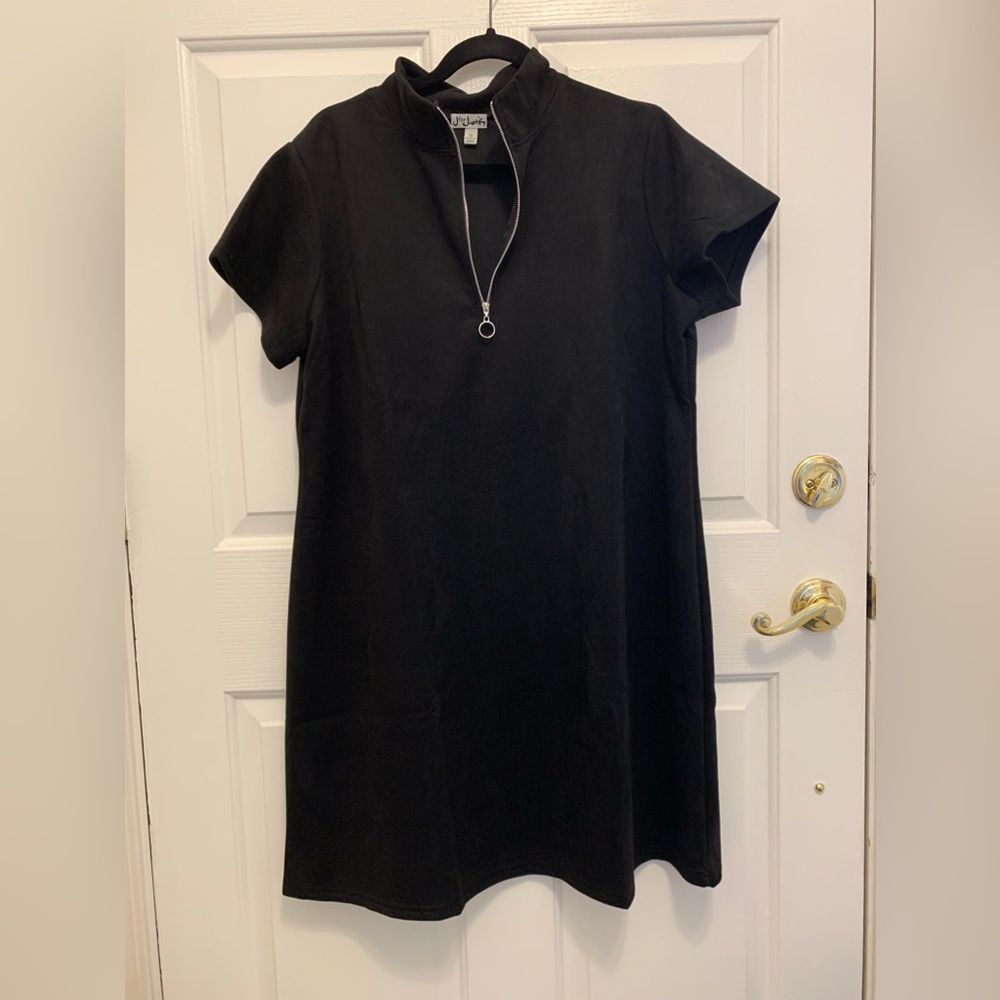 Lil' Black Dress from J for Justify. Plus size 2x Mock Turtleneck Ring zipper